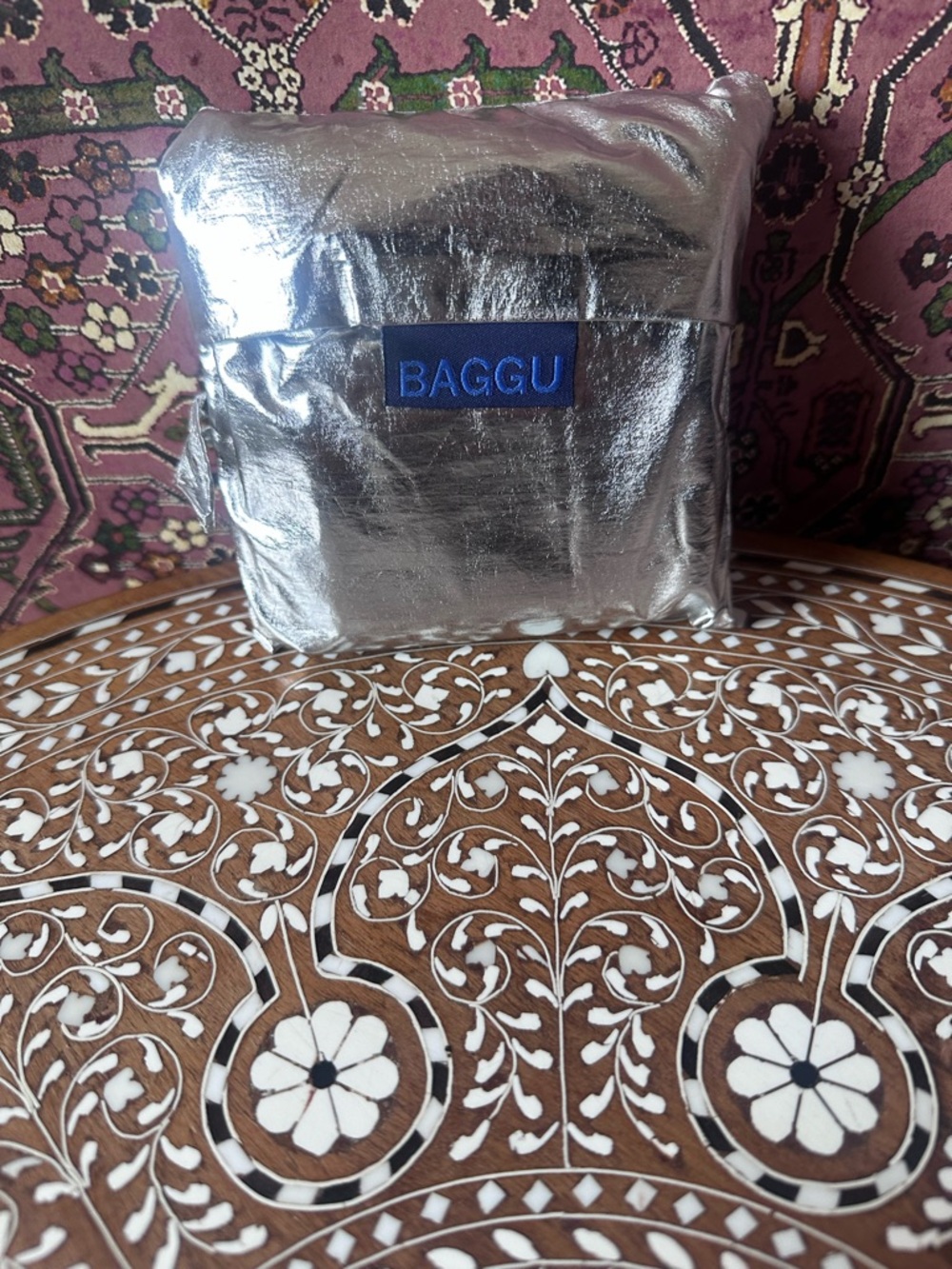 Standard Baggu - Metallic Silver Chrome